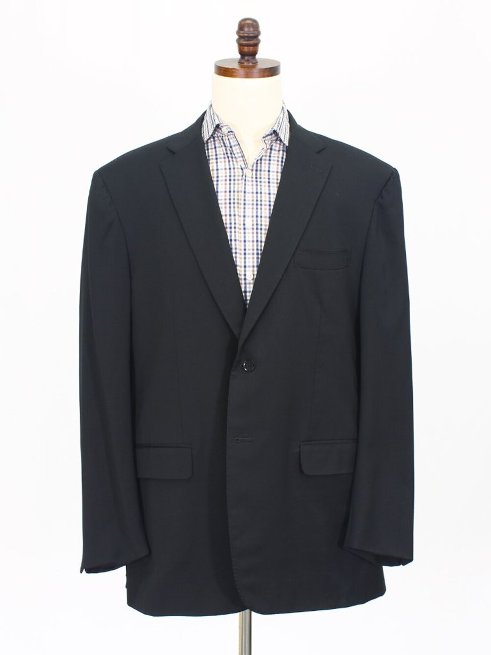 ISAIA 48L Black Blazer Sport Coat Jacket 2-Button Solid Y428